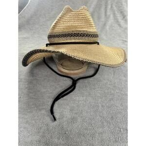 carve designs straw hat wide brim boho western sun hat chin strap
